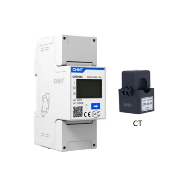 Medidor inteligente Chint DDSU666 100A con CT para inversores SAJ Ordena Ya