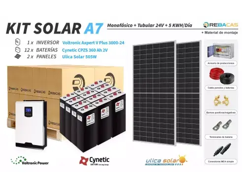 Kit Solar Aislada 7 2500|5000 Wh día CPZS Promoción