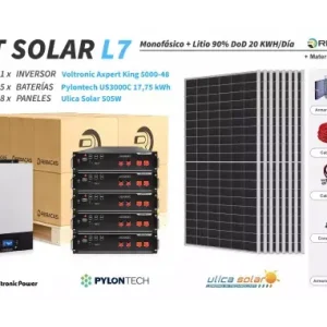 Últimas Unidades Kit Solar litio L7 18 kWh/día Pylontech 17,75 kWh 80% DOD