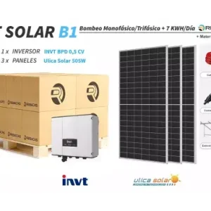 Certificado Kit B1 - Bombeo solar 0,5 CV monofásica o trifásica 230V