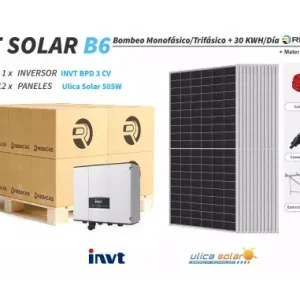Kit B6 - Bombeo Solar 3 CV monofásica o trifásica 230V Pago Seguro
