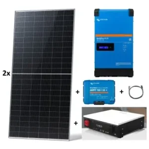 A Buen Precio Kit solar fotovoltaico de 4.000Wh/día con inversor-cargador de 2400w para uso diario