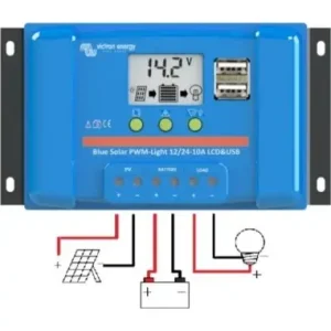 Barato Controlador de carga solar Victron BlueSolar PWM-LCD y USB de 10A y 12/24v