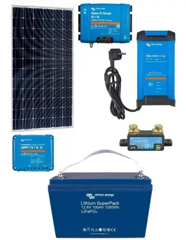 Envío Gratis Kit fotovoltaico de litio para camper, autocaravana o pequeña embarcación