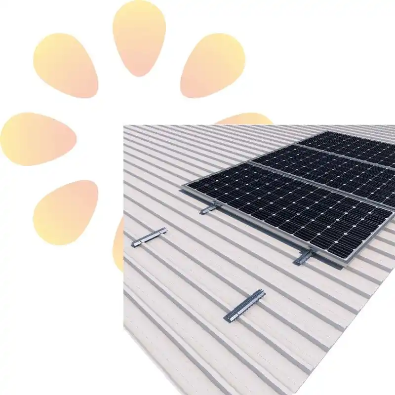 Promoción Exclusiva Kit 2 Soporte coplanar microrail para cubierta chapa simple vertical Sunfer 05V2