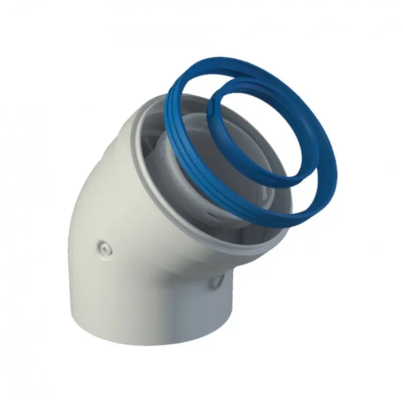 Codo 45º salida gases coaxial Ø 80/110 M-H Novedad