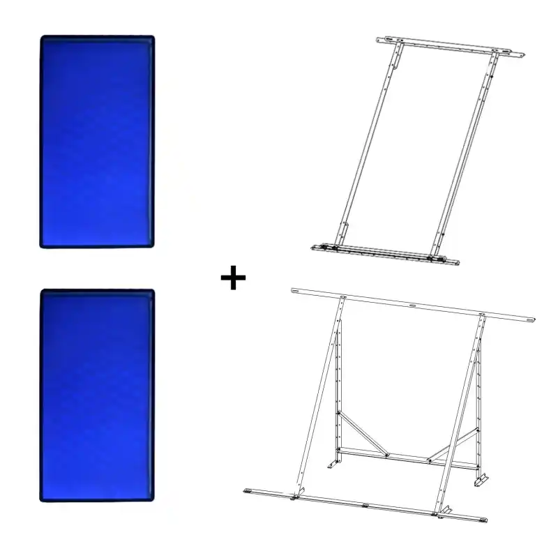 Última Versión Pack 2 Placas Solares Térmicas con Soporte Universal Plano o Inclinado FERCO FC 2.2M