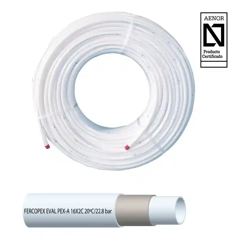 Tubería de Polietileno Reticulado FERCO PEX-A EVOH 16 x 1,8 mm (Rollo 200 mtrs.) Oferta Especial