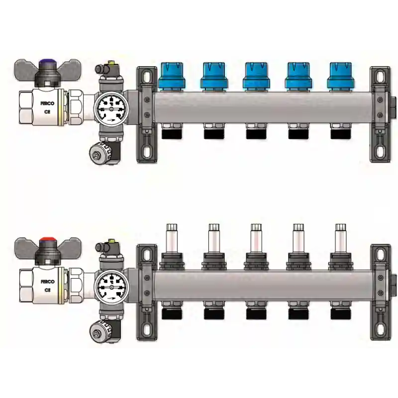 Última Versión Colector 1" H-H Acero Inoxidable 6 Salidas 24-19 FERCO FCTE6