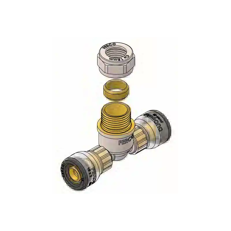 Alta Calidad Te Macho Compresión Push Fit FERCO 20 x 15mm
