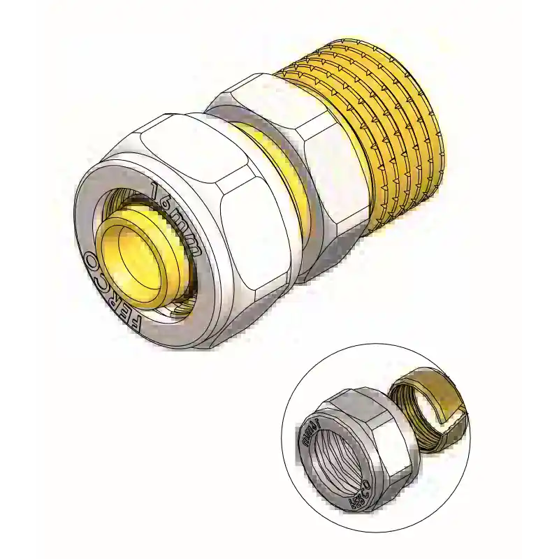 Últimas Unidades Racor Fijo Macho Compresión FERCO Ø 16 - ¾"
