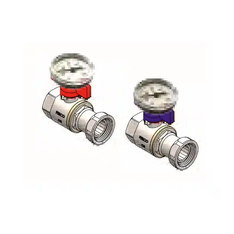 Válvula de Esfera Recta Con Termómetro FERCO HLR25M DN25 Garantía De Devolución De Dinero