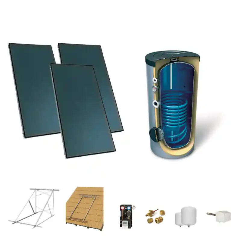 Gran Oferta Kit Forzado Solar Térmico TRADESOL CF500-(3)x2,00