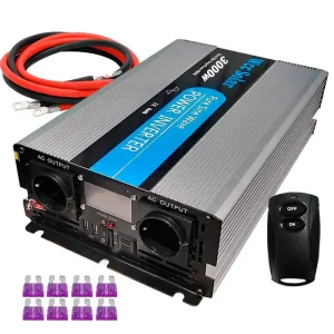 Bestseller Inversor solar 3000w 24v Onda pura LCD + Mando + Cables de 16mm2 WccSol