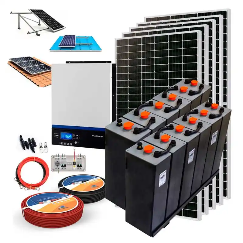 Kit Solar 24V 2000W Inversor Híbrido con Baterías CPzS 2V Novedad