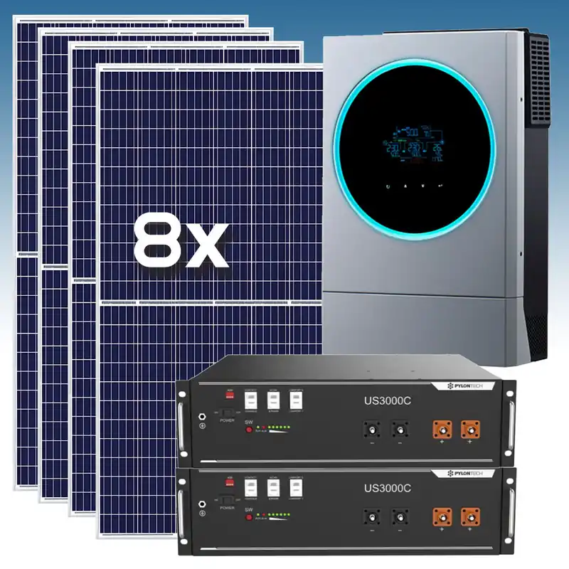 Compra Hoy Kit Solar Fotovoltaico 11000Wh/dia con baterías de Litio 7 kWh 48V