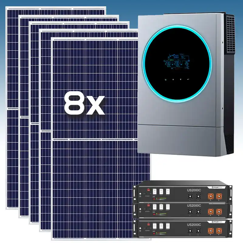 Barato Kit Solar Fotovoltaico 11000Wh/dia con baterías de Litio 7.2 kWh 48V