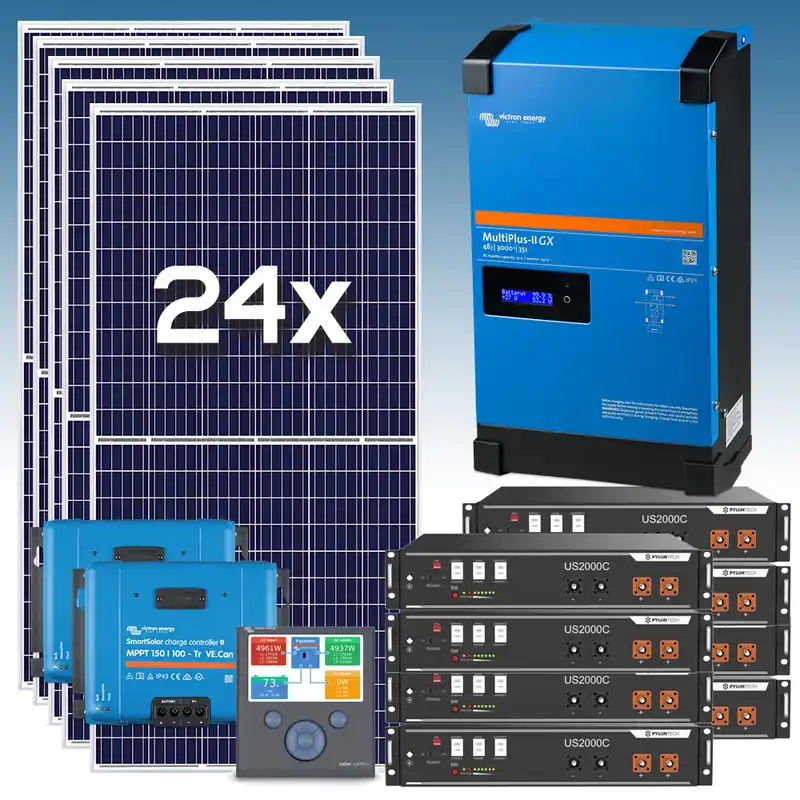 Entrega Rápida Kit Solar Fotovoltaico 30 kWh/dia con baterías de LITIO 19,2 kWh Premium