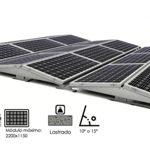 Directo De Fábrica Soporte inclinado lastrado este-oeste para cubierta plana en horizontal 26H