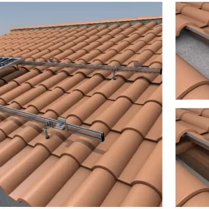 Estructura Soporte Placas Solares para Cubierta de Teja con Varilla 01H Directo De Fábrica