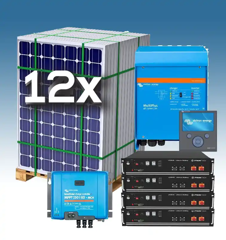 Comprar En Línea Kit Solar Fotovoltaico 14 kWh/dia con baterías de LITIO 14 kWh Premium