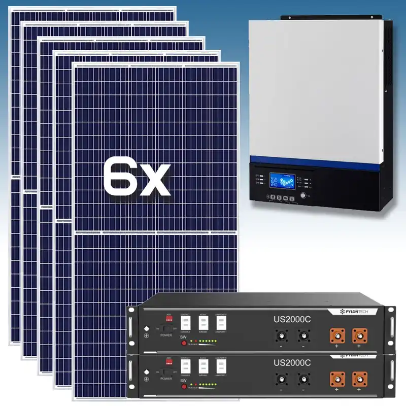 Devolución Gratuita Kit Solar Fotovoltaico 8000Wh/dia con baterías de Litio 4.8 kWh 48V