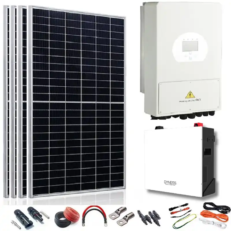 Ordenar Ahora Mismo Kit Solar 5400W 48VDC a 230VAC Híbrido Con Batería Litio Dyness