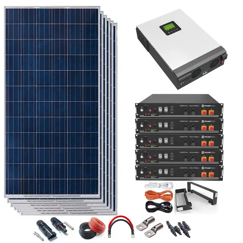 Kit Solar 2250w 48VDC a 230VAC Con Batería Litio Pylontech Barato