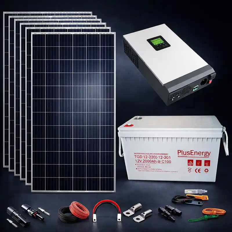 Kit Solar 2000w 48VDC a 230VAC Con Bateria GEL Solo Hoy