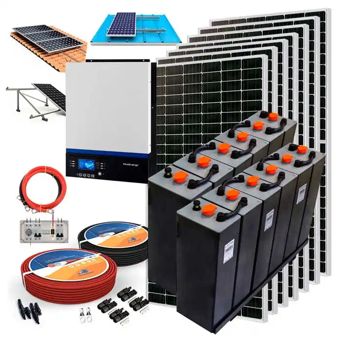 Solo Por Tiempo Limitado Kit Solar 24V 3000W Inversor Híbrido con Baterías CPzS 2V