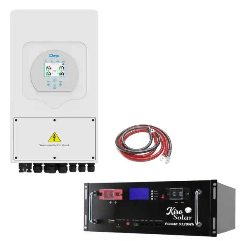 Pack Inversor Deye 6Kw + Batería de Litio Kirosolar Plus 48V 5.12kW Mejor Precio