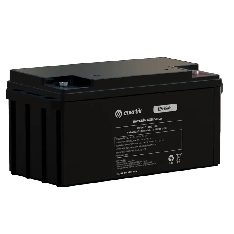 Batería de Ciclo Profundo AGM – Enertik – 12V 65Ah Compra Ahora