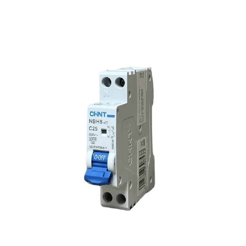 Schmaler Leitungsschutzschalter 1P+N 25A 4,5kA Chint - NBH8-1N-25C4.5 Oferta Especial