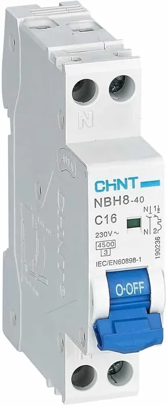 Leitungsschutzschalter 1P+N 10A 4,5kA Chint - NBH8-1N-10C4.5 Ordena Ya