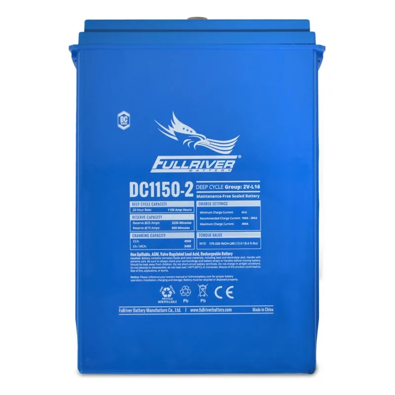 Batería Solar AGM 1150Ah 2V C20 Monobloc Fullriver DC1150-2 Certificado