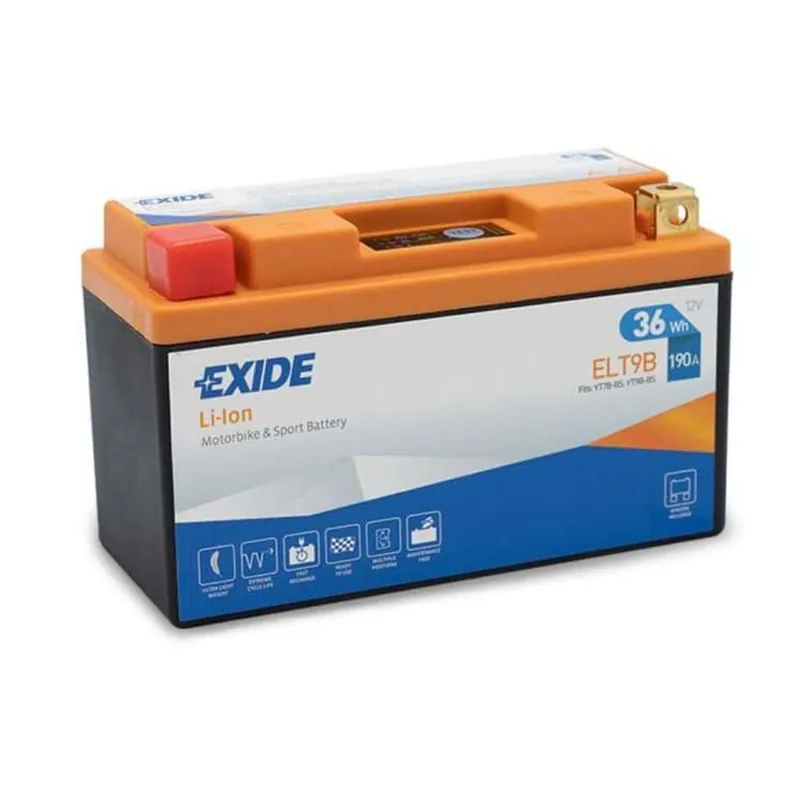Batería Litio Moto 12V 3Ah 190A Exide ELT9B Ordenar Ahora Mismo