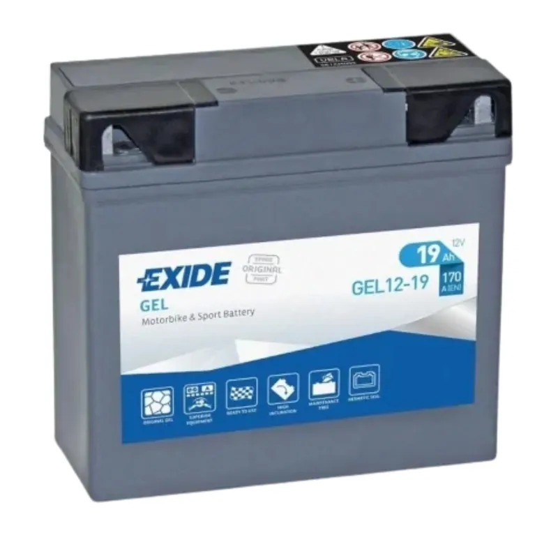 Alta Calidad Batería de Moto 12V 19Ah 170A Gel Exide Ready GEL12-19