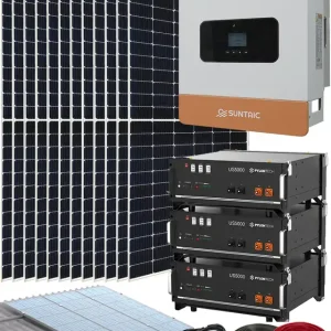 A Buen Precio Kit Placas Solares en Casa con Inversor Híbrido Suntaic STH6M-2 6000W y 3 Baterías Litio 48V