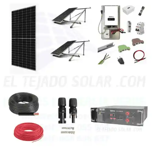 Garantía De Devolución De Dinero KIT SOLAR PREMONTADO 5.2kW ⚡ LITIO 4.9KW PANEL 605W ☀️ 20kw