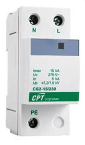 Marca Reconocida Protector de sobretensiones transitorias monofásico 1P+N 15kA