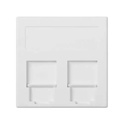 Oferta Flash Placa de voz y datos plana con guardapolvo 1 elemento para 2 RJ45 compatibilidad otros fabricantes blanco Simon 500 Cima