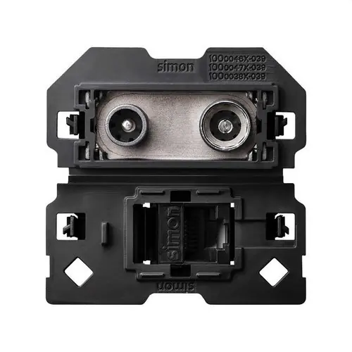 Toma de señal modular R-TV+SAT final y de voz y datos RJ45 categoría 6 UTP Simon 100 Precio Económico