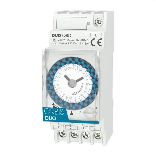Interruptor horario analógico 2 MOD.DUO QRD 230V Solo Por Tiempo Limitado