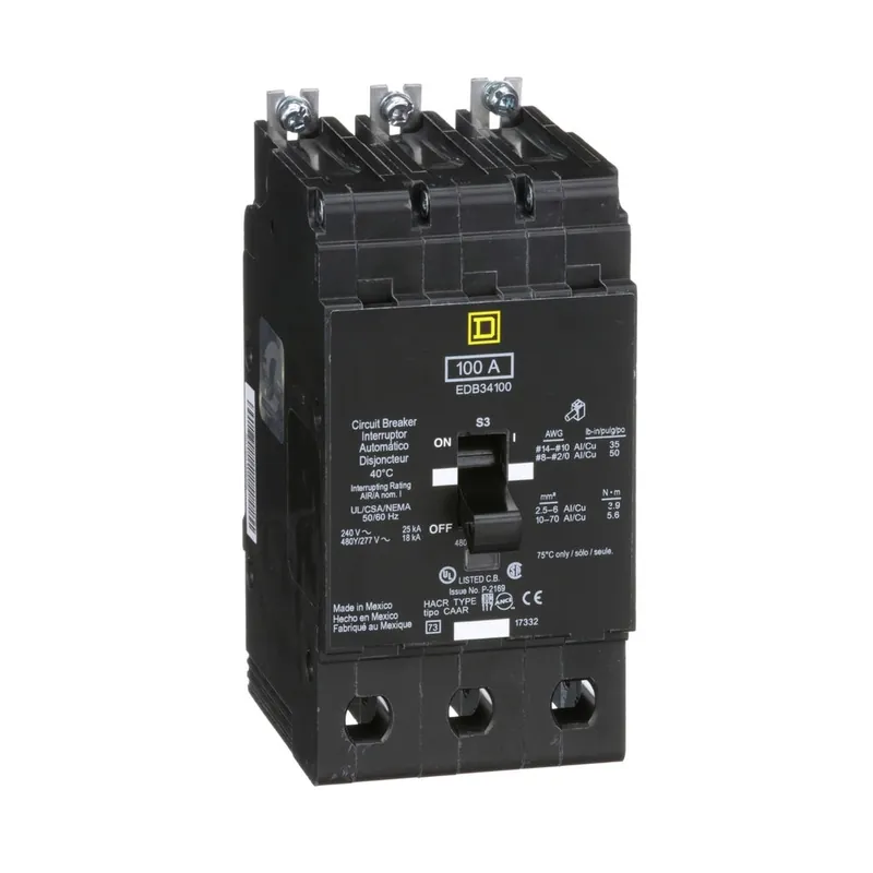 BREAKER EDB 100A 3P 18KA@480Y/277V 25KA@240V EDB34100 Oferta Especial