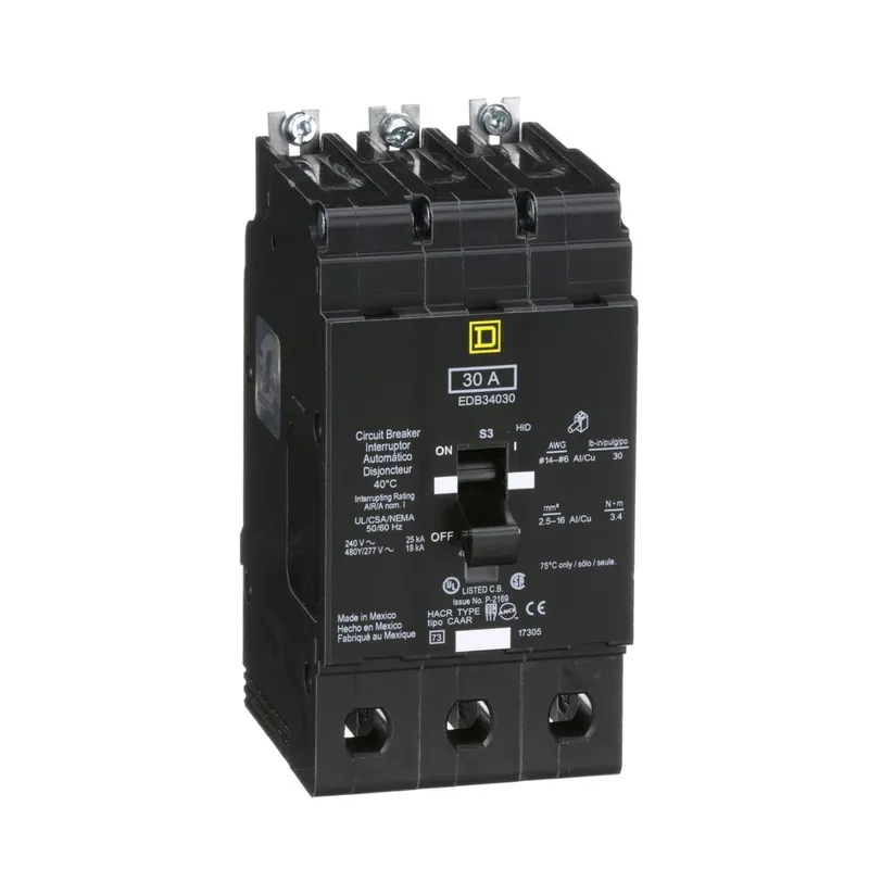 BREAKER EDB 30A 3P 18KA@480Y/277V 25KA@240V EDB34030 Precio De Oferta