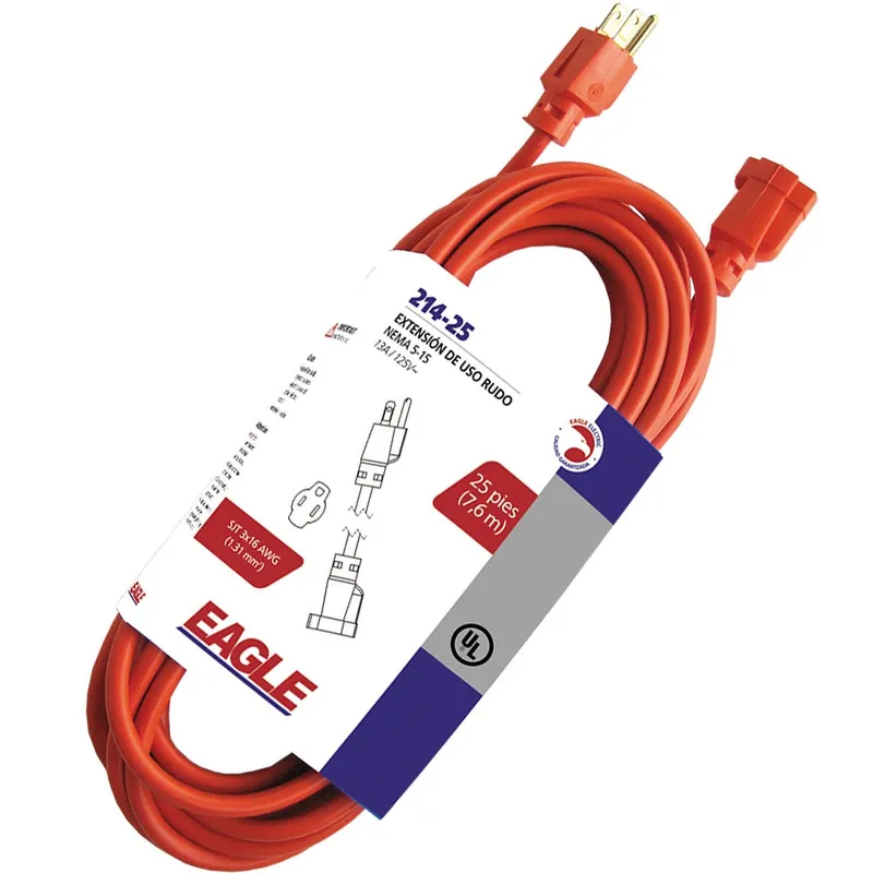 EXTENSION 3X16 AWG 50 PIES NARANJA 214-50 Favorito De Clientes