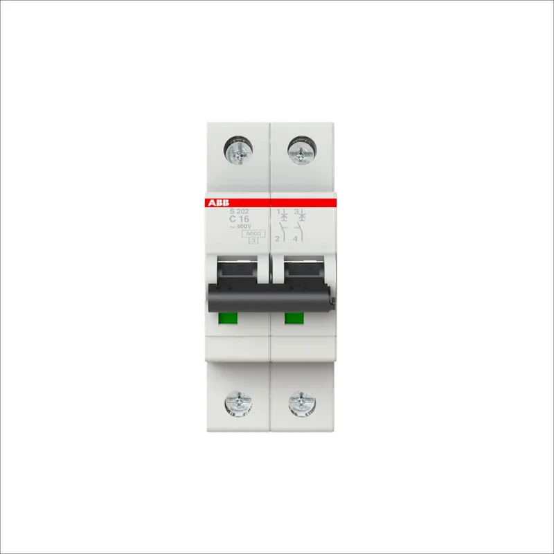 Favorito De Clientes MINIBREAKER ABB (S202-C16) 480V C 6KA 2P 16A AC/DC