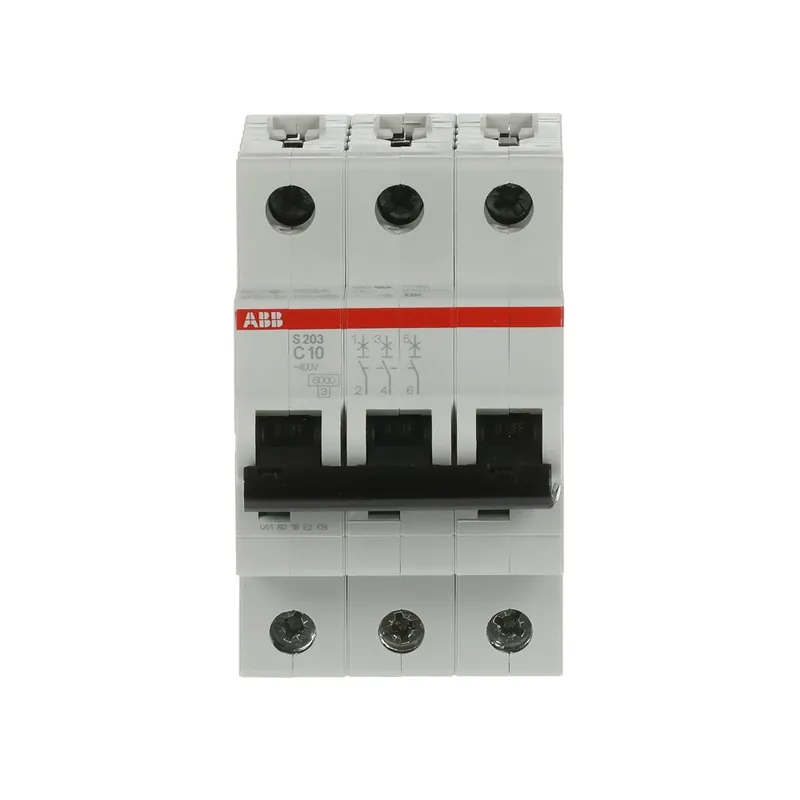 Súper Precio MINIBREAKER ABB (S203-C10) 480V C 6KA 3P 10A AC/DC
