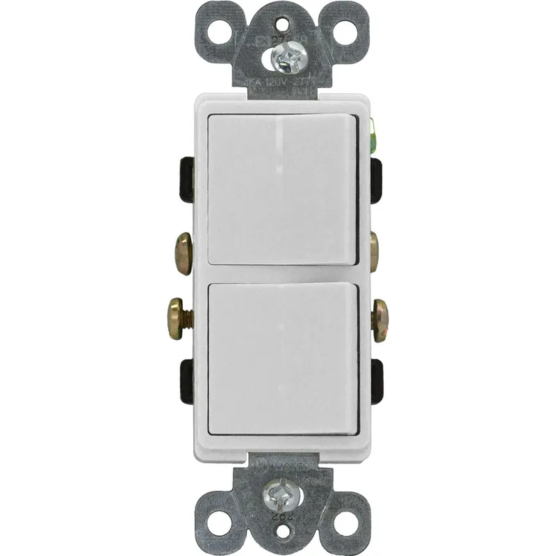 SWITCH DECORA DOBLE 15 AMP 125V BLANCO 3282-W Promoción
