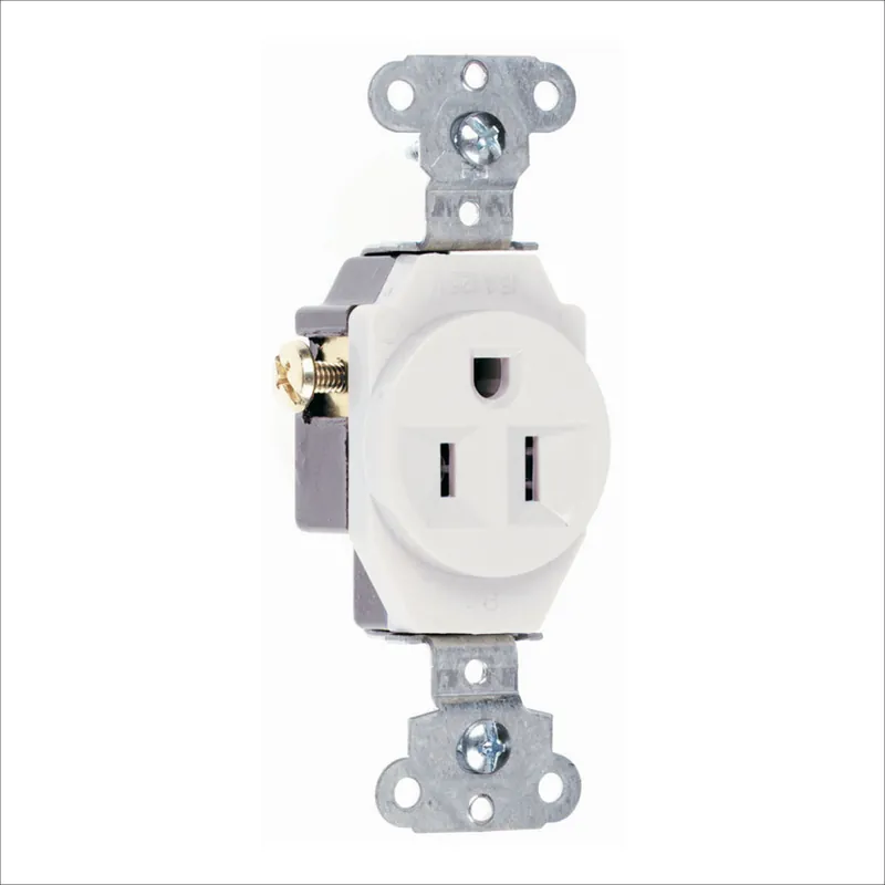 TOMA SENCILLO POLARIZADO 15 AMP BLANCO 5251W Novedad